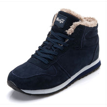 Load image into Gallery viewer, Men boots Men's Winter Shoes Fashion Snow Boots Shoes Plus Size Winter Sneakers Ankle Men Shoes Winter Boots Black Blue Footwear