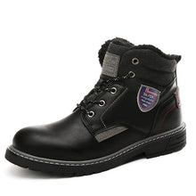 Load image into Gallery viewer, 2019 New Winter Warm Fur Men's Boots Leather Ankle Boots Waterproof Snow Boots Outdoor Desert Boots Comfortable Motorcycle boots